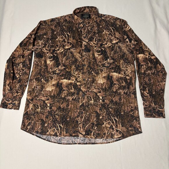 RedHead Camo Hunting Shirt Men’s XL Long Sleeve Deer Pattern Cotton Outdoors - Picture 1 of 10